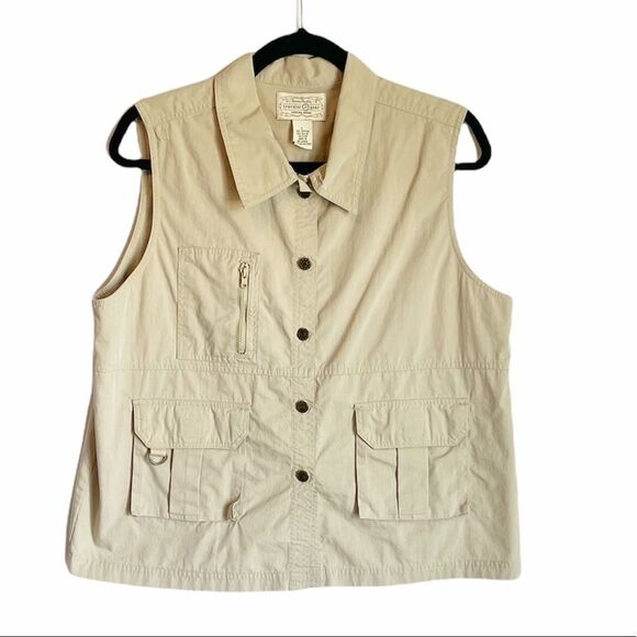 🟢Cherokee Brand Traveler Gear Tan Vest Size L - Picture 1 of 8